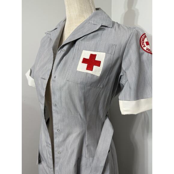 Mercantile Vintage American Red Cross Uniform Volunteer Military Nurse Dress 10 - Picture 2 of 7